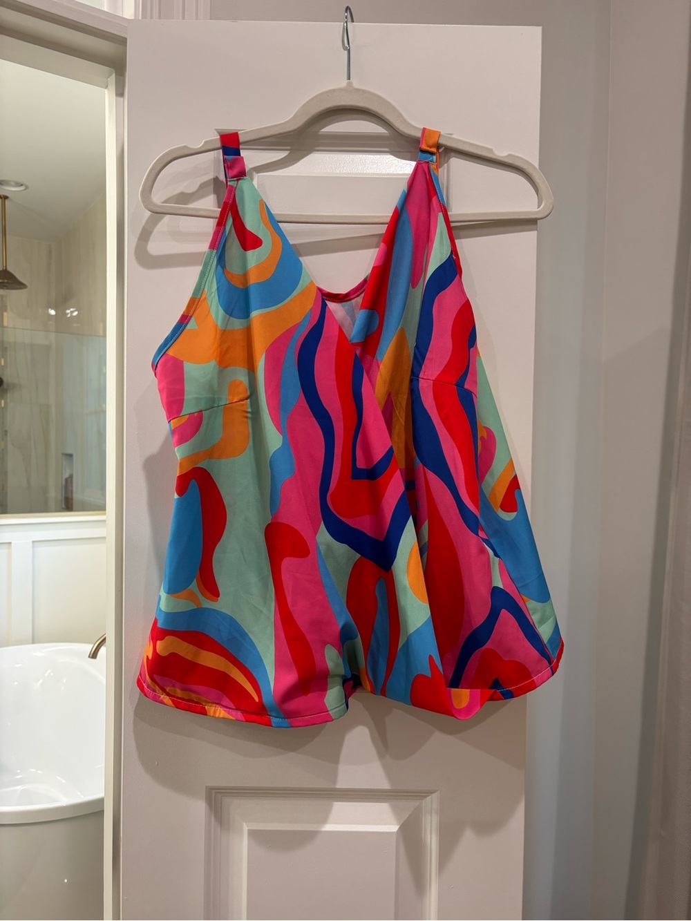 Multicolor Abstract V-Neck Women’s Tank Top